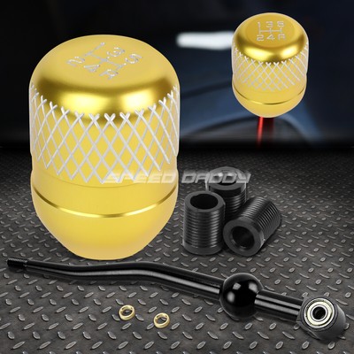 КОРОТКИЙ ПЕРЕКЛЮЧАТЕЛЬ ПЕРЕДАЧ ИЗ ЧЕРНОГО АЛЮМИНИЯ С ДВОЙНЫМ ИЗГИБОМ + ЗОЛОТАЯ 5-СТУПЕНЧАТАЯ РУЧКА С СЕТКОЙ ДЛЯ EK/ EJ/ EG/DC