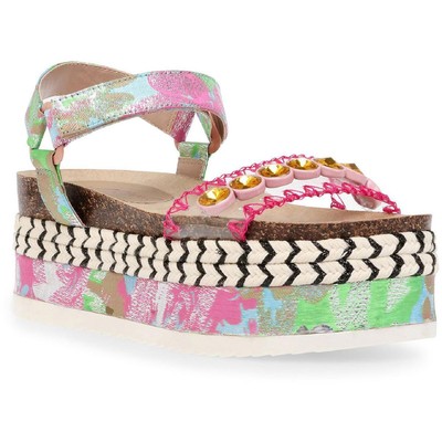 

Женские розовые сандалии на платформе Betsey Johnson Tovaa 6,5 средний (B,M) BHFO 6148, Pnk multi, Tovaa