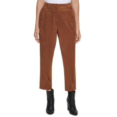 

Женские коричневые укороченные брюки Calvin Klein из искусственной замши с высокой посадкой  BHFO 8208, Tobacco