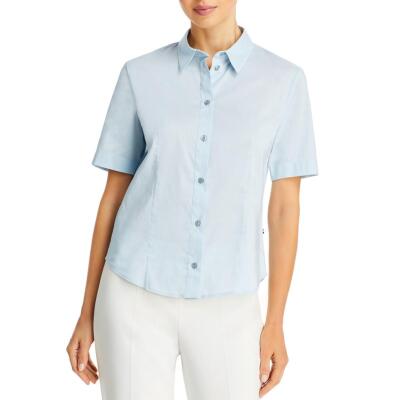 

Женская вязаная блузка на пуговицах с острым воротником Boss BHFO 7130, Синий