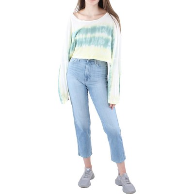 

Женская желтая укороченная рубашка Anthropologie Maronie Tie Dye  BHFO 1306, Yellow/green/white