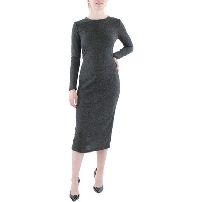 Женский повседневный свитер миди с круглым вырезом миди цвета морской волны серого цвета M BHFO 5410