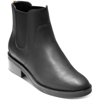 

Женские черные ботильоны Reid Cole Haan на каблуке из искусственной кожи 8, средние (B,M) BHFO 3031, Black leather, Reid