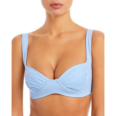 

Palm Женский синий плиссированный пляжный топ на косточках для плавания-бикини для юниоров  BHFO 1767, Sky blue