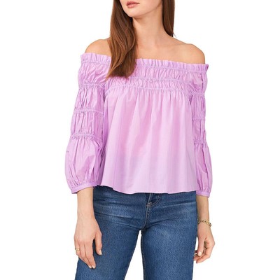 

Женская рубашка с открытыми плечами Vince Camuto, пуловер, топ BHFO 2900, Soft iris
