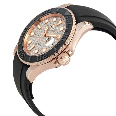Pre-owned Rolex Yacht-master Diamond Pave Dial Men's Watch 126655-0005