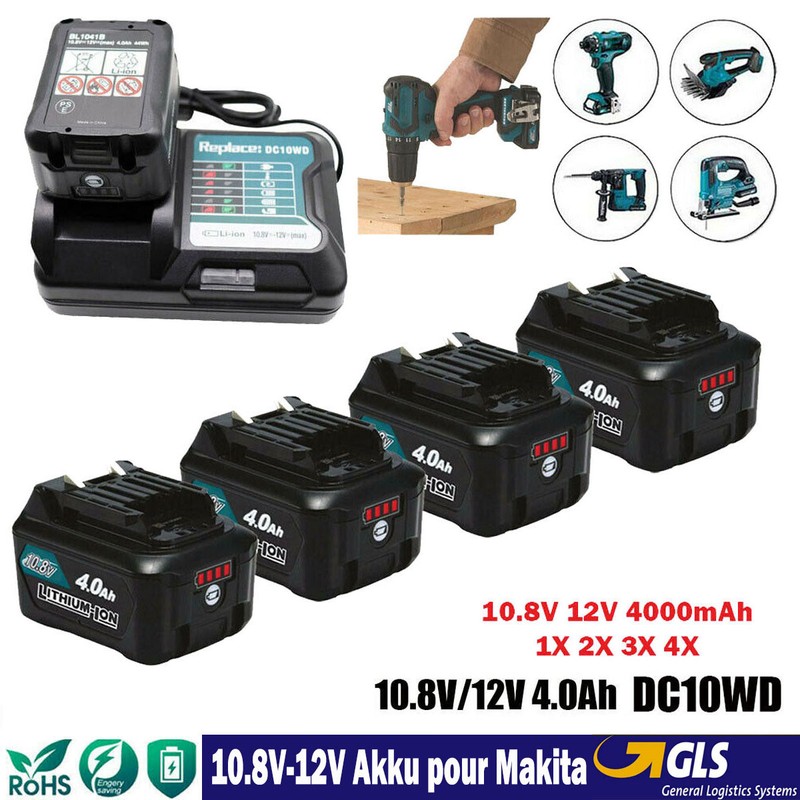 Pour Makita Batterie 12v 10.8v 4ah Bl1021b Bl1040b Bl1020 1015 Lithium Akku Cxt