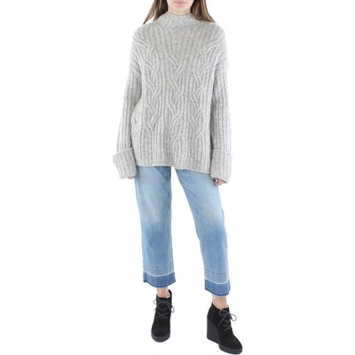 Женский серый пуловер-водолазка Vince из трикотажа кабельной вязки XXS BHFO 2318