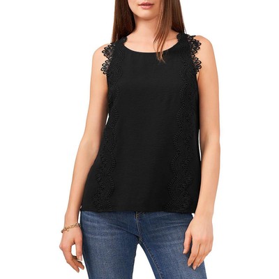 

Женская черная блузка без рукавов с кружевной отделкой Vince Camuto, топ XS BHFO 4020, Rich black