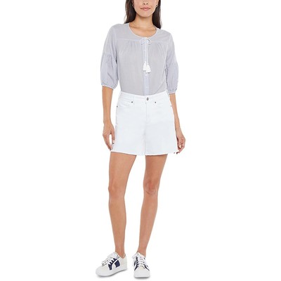 

NYDJ Женские белые джинсовые шорты с необработанным краем и высокой посадкой  BHFO 5096, Optic white