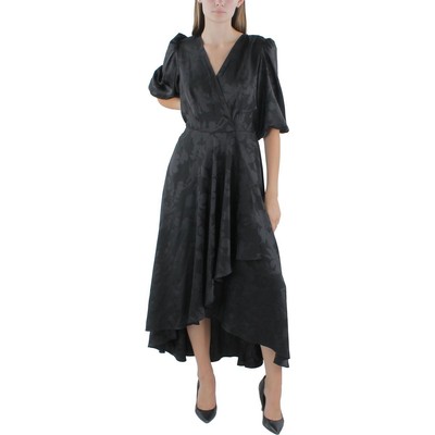 Женское черное клетчатое мини-платье А-силуэта с оборками Calvin Klein 6 BHFO 9821