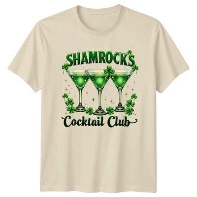 Shamrocks Cocktail Club Saint Patricks Day Holidays Mens Womens Graphic Tee