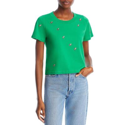 Женская футболка Chaser Womens Green Crop Avocados Tee Top M BHFO 5652