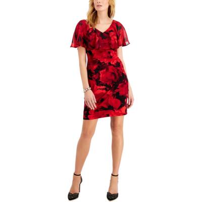 Connected Apparel Womens Printed Mini Cocktail And Party Dress Petites BHFO 4735