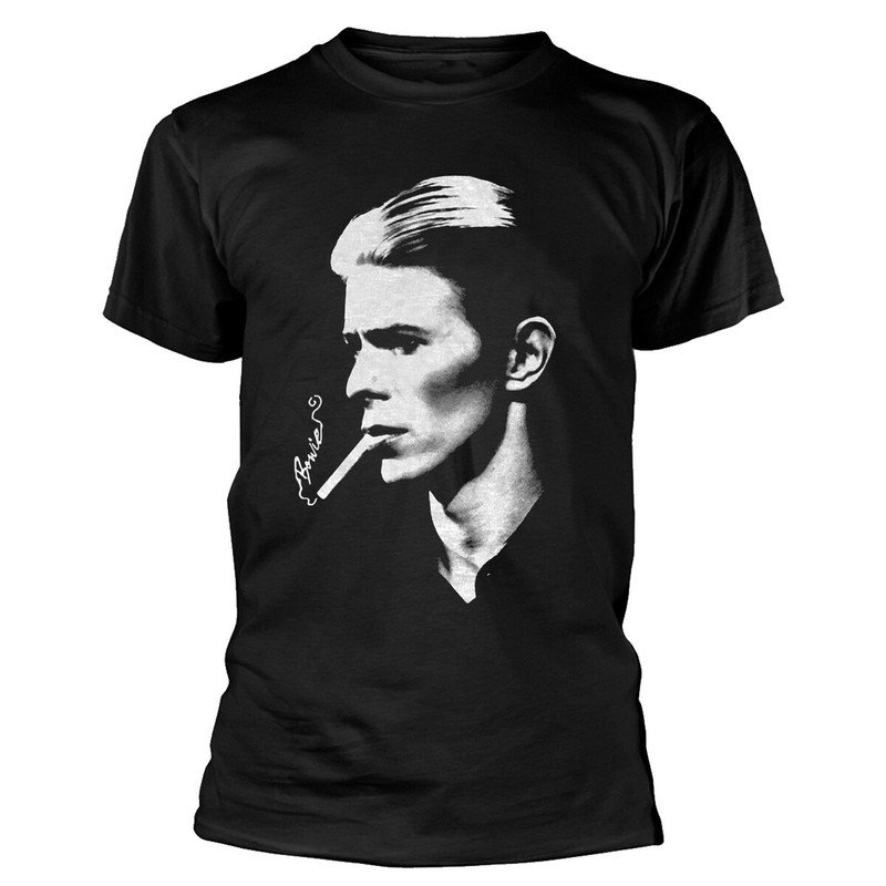 David Bowie 'Smoke' (Schwarzes) T-Shirt - Neu & Offiziell!