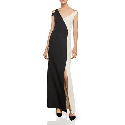 BCBGMAXAZRIA Женское вечернее платье без рукавов в черный цветовой блок 2 BHFO 6355