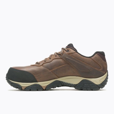 Pre-owned Merrell Work Men's Moab Adventure Carbon Fiber Toe Work Shoe Toffee - J004637, T In Brown