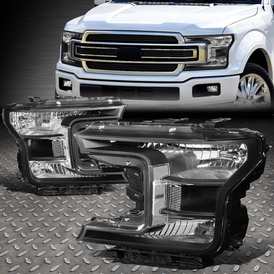 [ГАЛОГЕННАЯ МОДЕЛЬ] ДЛЯ 18-20 ГОЛОВНЫХ ФАР ПИКАПА FORD F150 ЧЕРНЫЙ/ПРОЗРАЧНЫЙ