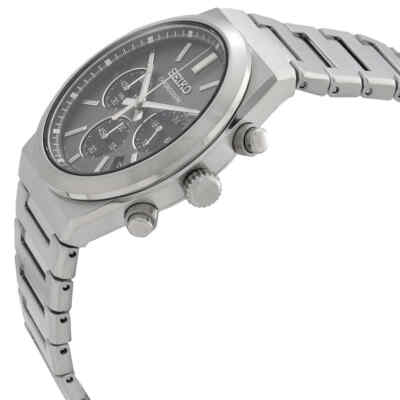 Pre-owned Seiko Sport Chronograph Quartz Grey Dial Men's Watch Ssb455p1
