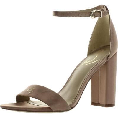 

Sam Edelman Женские туфли Yaro Feather Бежевые атласные туфли на каблуке 8 Средний (B,M) BHFO 8234, Praline satin