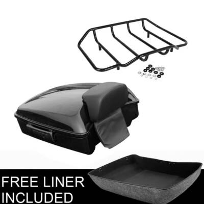 Chopped Trunk Backrest Top Rack Fit For Harley Touring Road Electra Glide 14-24