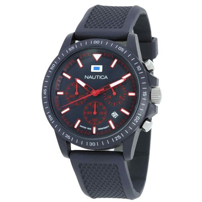 Мужские часы Nautica с хронографом и синим циферблатом NAPNOS4S2