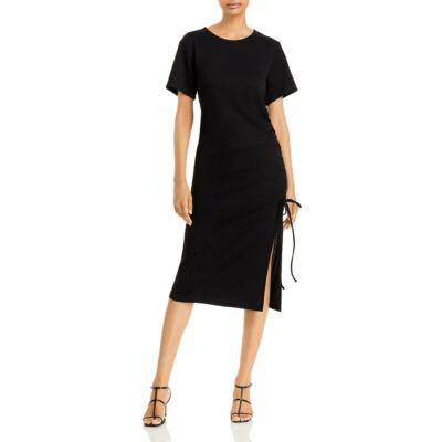 

Line - Dot Womens Ratha Side Tie Knee Casual T-shirt Dress BHFO 4362, Черный