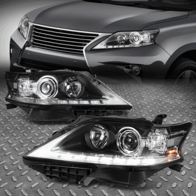 [LED DRL] ДЛЯ 13-15 ЛАМП ПРОЕКТОРА LEXUS RX350 RX450H КОМПЛЕКТ ФАР ХРОМ/ПРОЗРАЧНЫЙ