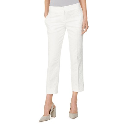 

Женские белые жаккардовые брюки Kasper с цветочным принтом Petites  BHFO 6834, Vanilla ice