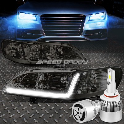 ЗАТЕМНЕННАЯ ФАРА + ПРОЗРАЧНЫЙ УГОЛ + DRL + БЕЛЫЙ СВЕТОДИОД 9006 HID с ВЕНТИЛЯТОРОМ ДЛЯ 98-02 ACCORD CG