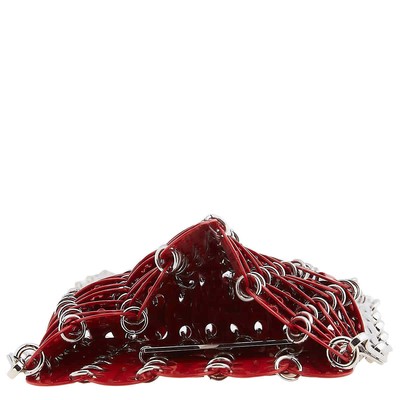 Pre-owned Rabanne Paco  1969 Micro Crossbody Bag 23pss0336met424 P621 In Red