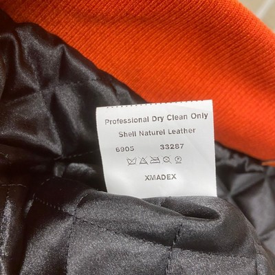 Pre-owned Maceoo Leather Diamond Jacket Men's Size L Orange