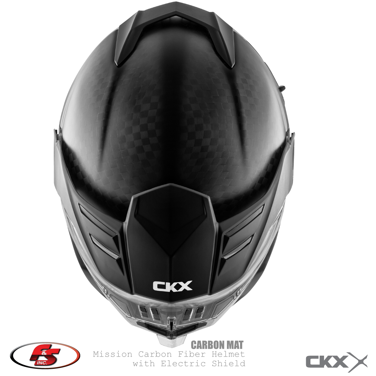 New CKX Mission AMS Snowmobile Helmet Carbon Mat SM LG XL 2X. standard shield