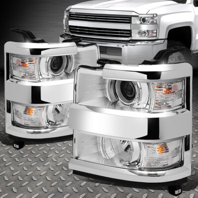 FOR 15-19 CHEVY SILVERADO 2500HD 3500HD CHROME HOUSING PROJECTOR HEADLIGHT LAMP