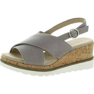 

Женские серые кожаные сандалии с ремешком на пятке Anne Klein HAVEN 5 Medium (B,M) BHFO 1766, Grey