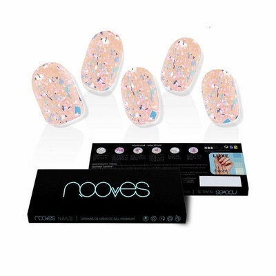 False nails Nooves Peach Galettes metal Gel Self-adhesives 20 Pieces