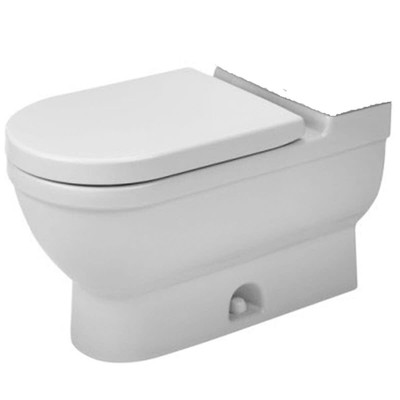 Duravit 212501 White Starck 3 Elongated Toilet Bowl Only - Less Seat