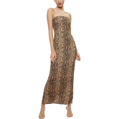 Alice and Olivia Womens Brown Printed Casual Long Maxi Dress 4 BHFO 4142