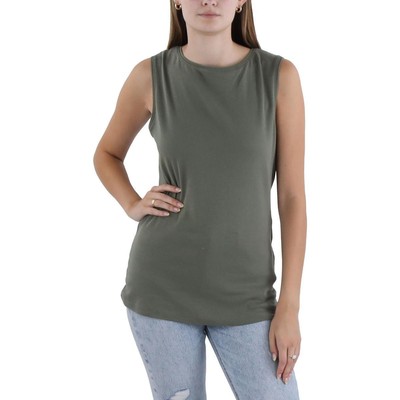 Женская зеленая хлопковая майка-безрукавка с вырезом лодочкой Karen Scott, M BHFO 2697