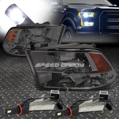 ЗАКОПЧЕННАЯ ЧЕТЫРЕХУГОЛЬНАЯ ФАРА + ЯНТАРНЫЙ УГОЛ + БЕЛАЯ СВЕТОДИОДНАЯ СИСТЕМА 6000K ДЛЯ 09-17 RAM DS DJ D2