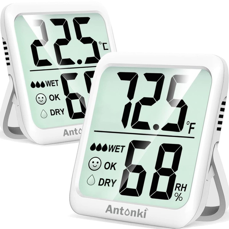Humidity Gauge, 2 Pack Max Indoor Thermometer Hygrometer Humidity Meter Temp
