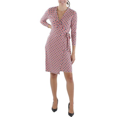 

Женское красное трикотажное платье с запахом Anne Klein  BHFO 3729, Poppy combo