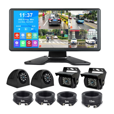 10.36'' Quad DVR Video Recorder Monitor Touch Screen +4 Cameras 4CH BUS Truck RV