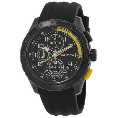 Мужские часы Nautica Nst 101 с хронографом и черным циферблатом NAPNSS302