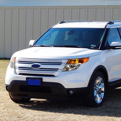 For 11-15 Ford Explorer Projector Headlight/Lamp Replacement Amber Side Chrome