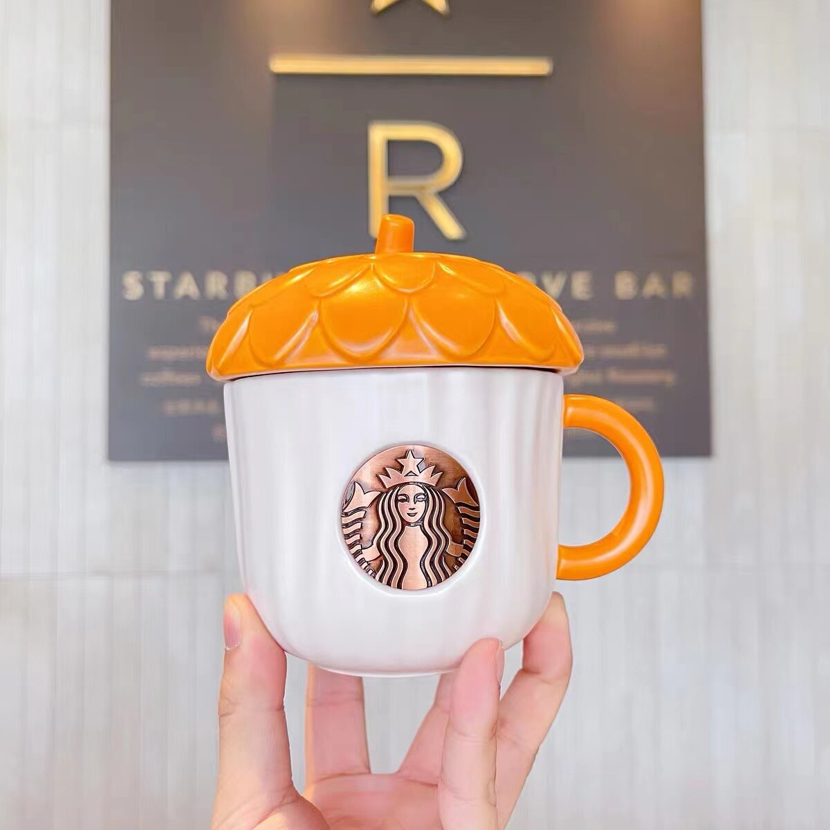 A Set of 6 Pieces Starbucks Autumn Collection Mug: Fox & Acorn  Glass /  Ceramic
