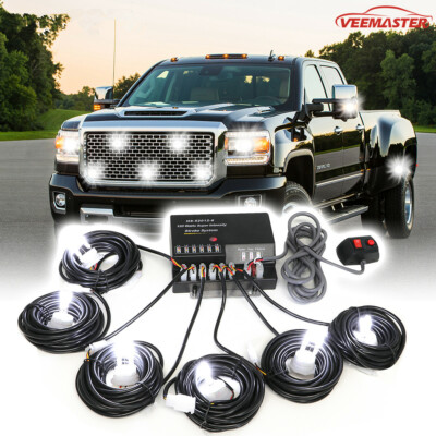 Hide-A-way 120W 6 HID Bulbs Hazard Emergency Strobe Warning Light Headlight Kit