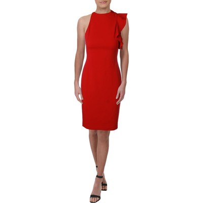 

Black Halo Womens Pabla Red Ruffled Office Wear To Work Платье-футляр  BHFO 9199, Bonfire