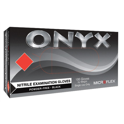 Microflex N643 N64 Onyx Large Disposable Nitrile Blk Gloves - 100pk