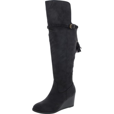 

Женские черные сапоги до колена Journee Collection Shoes 7 Medium (B,M) BHFO 2933, Черный, 001692